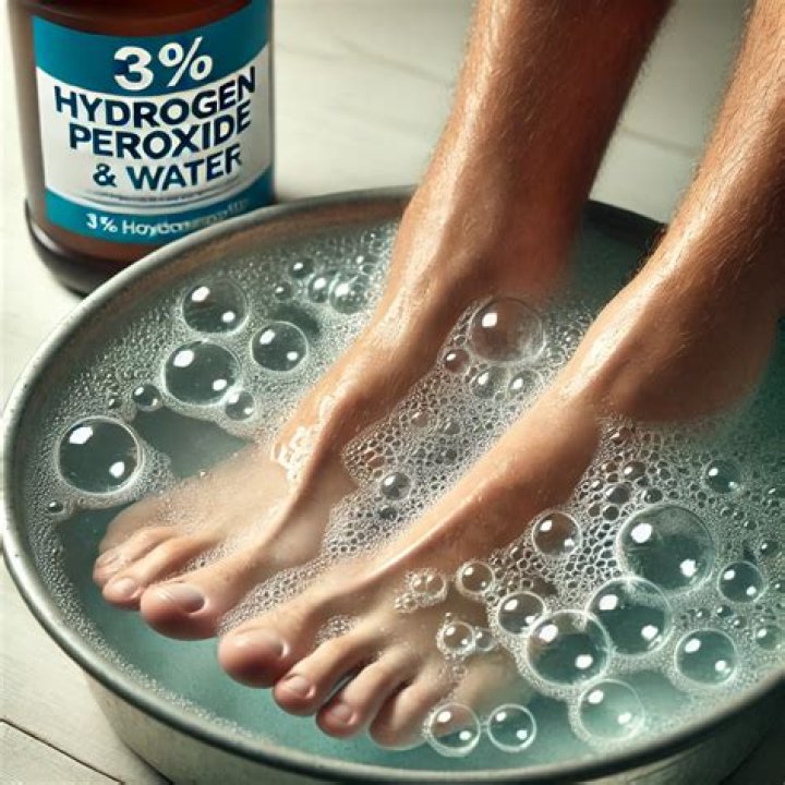 Can you soak feet in hydrogen peroxide?