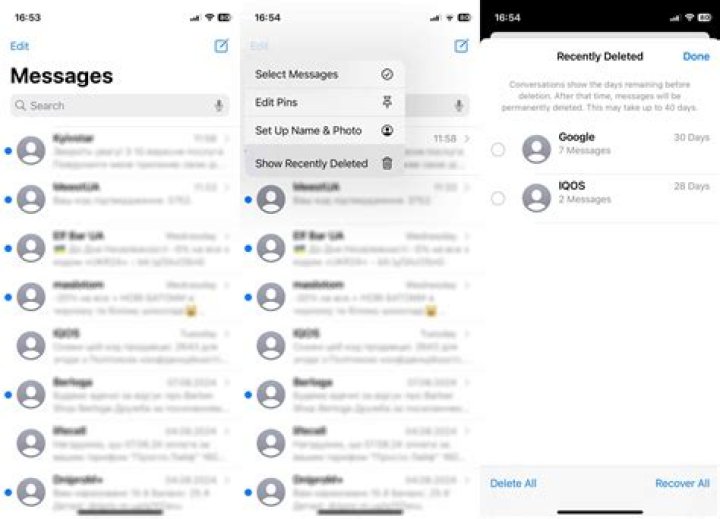 How can I get deleted messages back on my iPhone?