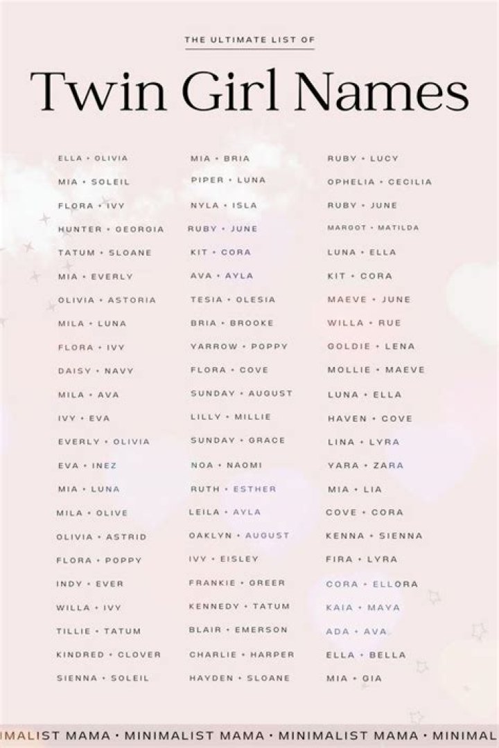What are good twin names girl and girl?