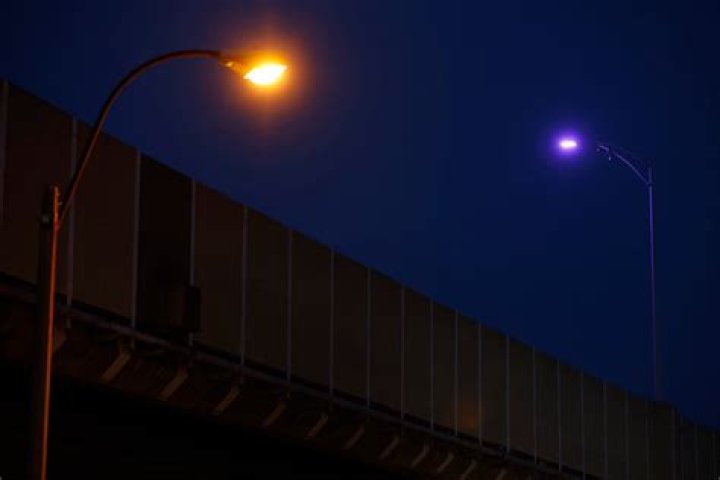 What are the blue lights on street lights?