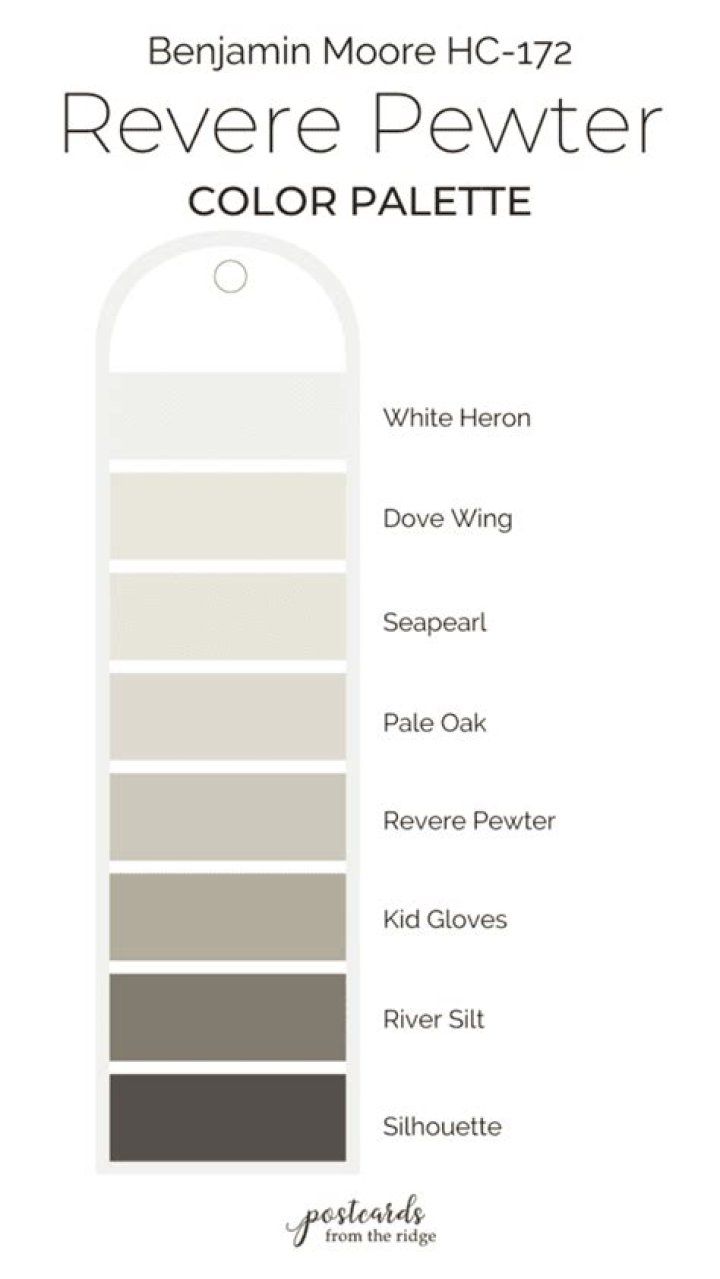 What color is lighter than Revere Pewter?