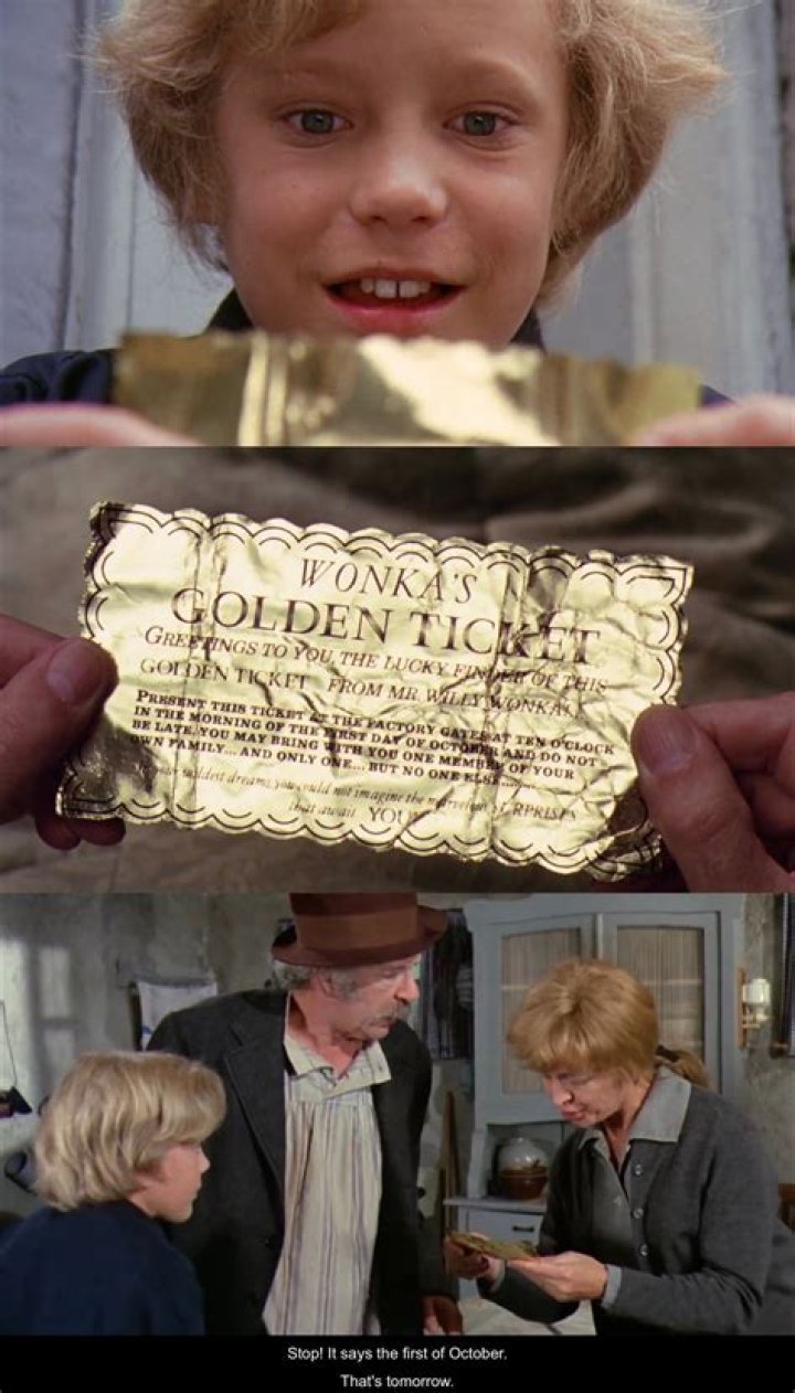 What does Charlie say when he finds the golden ticket?