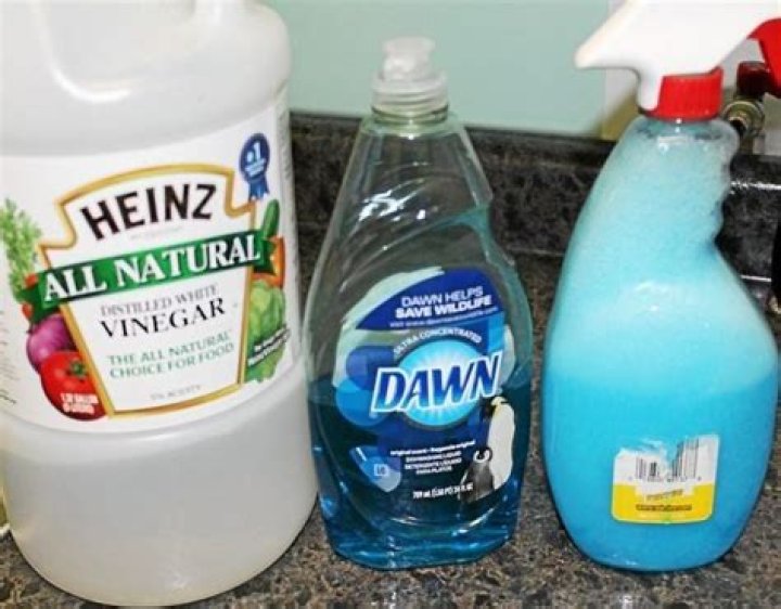 What is the mixture of vinegar and Dawn for cleaning?